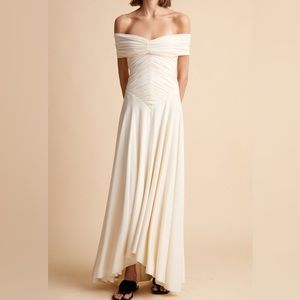 KHAITE punzel dress off the shoulder ivory Size Small